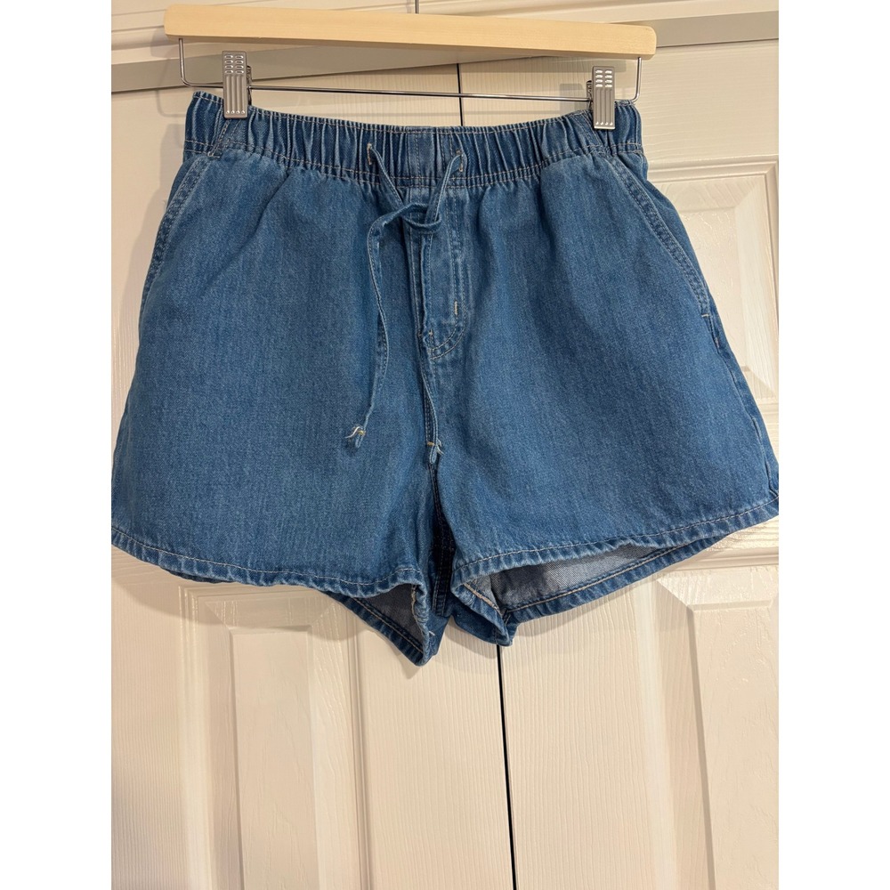 Old Navy Womens Denim Pull On Drawstring Elastic Waist Shorts Small